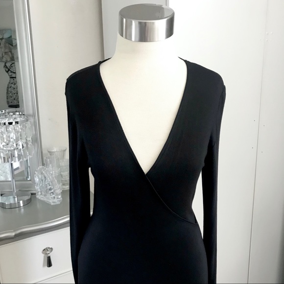 Black Wrap Dress - Picture 2 of 7